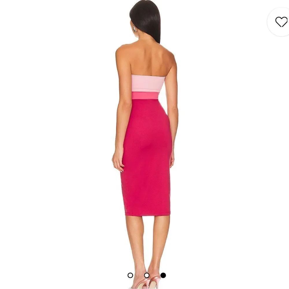 NWT Susana Monaco Colorblock Cutouts Tube Midi Dress Rosemary Large Revolve - Picture 5 of 13